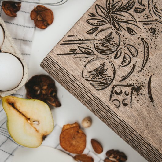 Wooden Recipe Book Spice (Front Left)