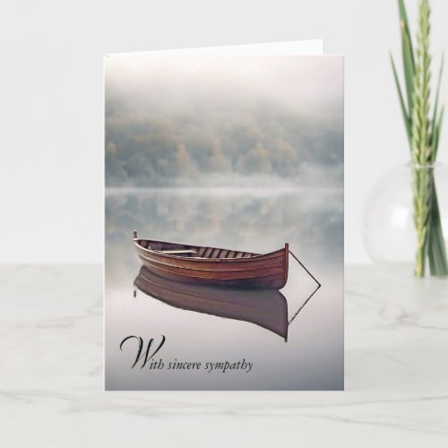 Wooden Rowboat Reflection Sympathy Card