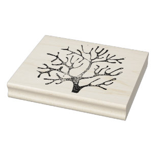 Wooden Rubber Stamp - Coral