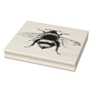 Wooden Rubber Stamp - Honey Bee