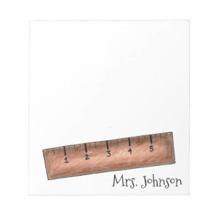 Wooden Ruler Personalized School Teacher Notepad