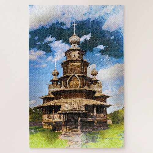 Wooden Russian church Jigsaw Puzzle