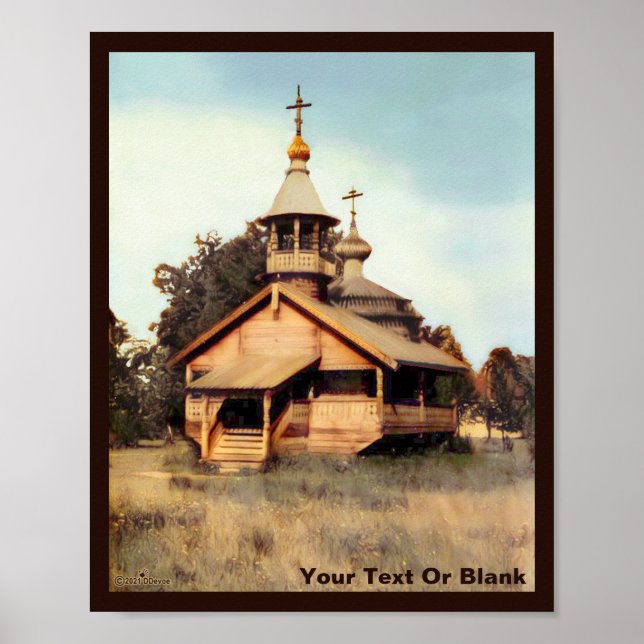 Wooden Russian Church Poster (Front)