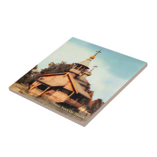 Wooden Russian Church Wood Ceramic Tile