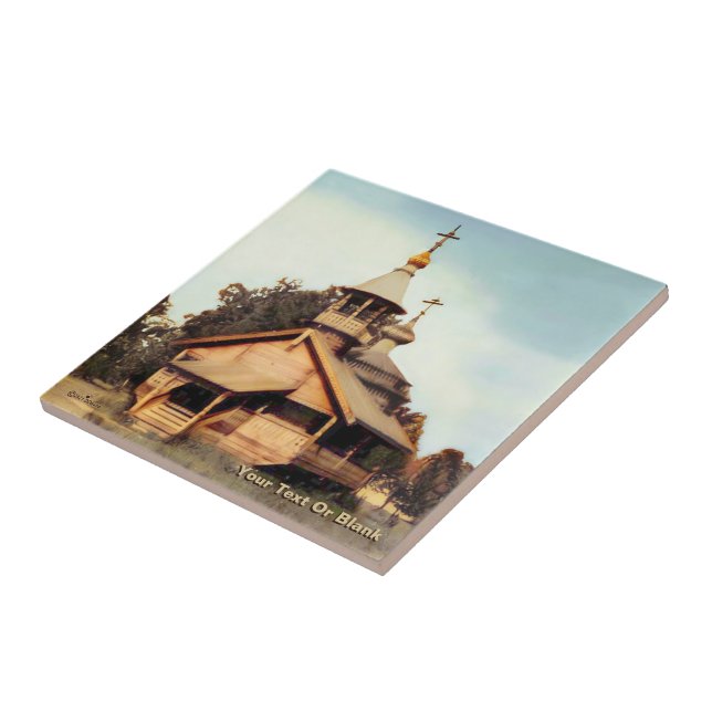 Wooden Russian Church Wood Ceramic Tile (Side)
