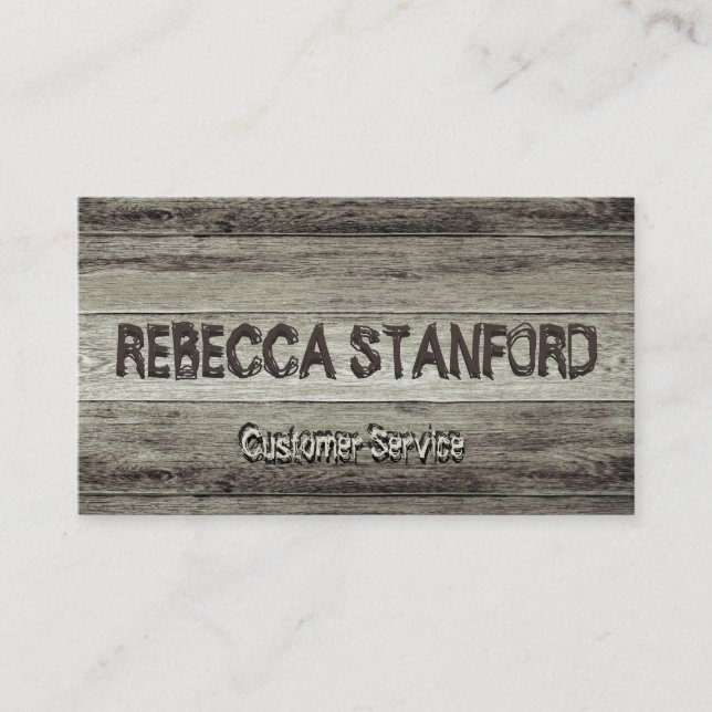 Wooden Rustic Background Business Card (Front)