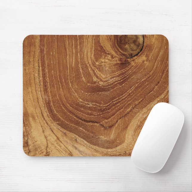 Wooden Rustic Teak Wood Texture Wood Grain Photo Mouse Pad (With Mouse)
