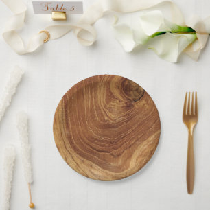 Wooden Rustic Teak Wood Texture Wood Grain Photo Paper Plates