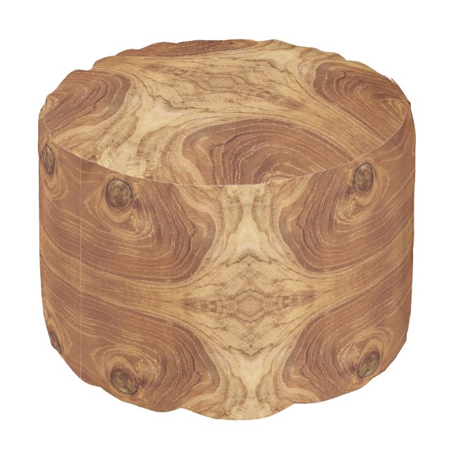 Wooden Rustic Teak Wood Texture Wood Grain Photo Pouf (Angled Back)