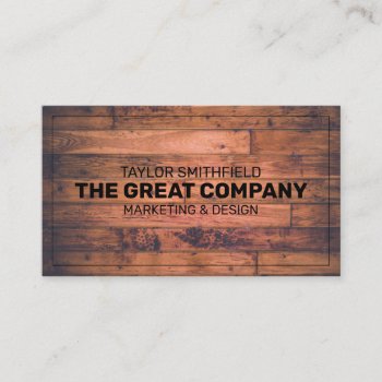 Wooden Rustic Vintage Old Business Card by TwoTravelledTeens at Zazzle