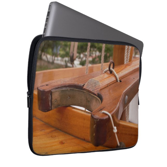 Wooden Sailboat Boom w Yoke  Laptop Sleeve (Front Right)