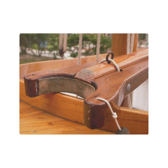 Wooden Sailboat Boom w Yoke Metal Wall Art (Front)