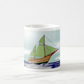 Wooden Sailboat Coffee Mug