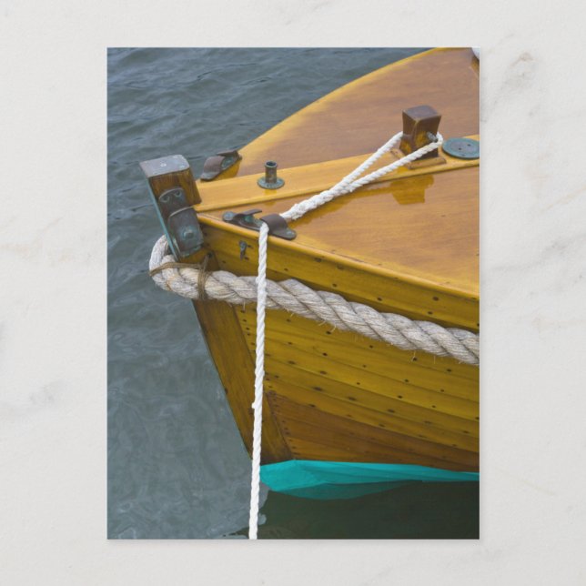 Wooden Sailboat In Water Postcard (Front)