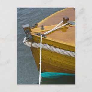 Wooden Sailboat In Water Postcard
