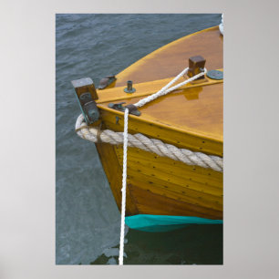 Wooden Sailboat In Water Poster