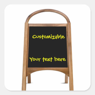 Wooden Sandwich Board Square Sticker