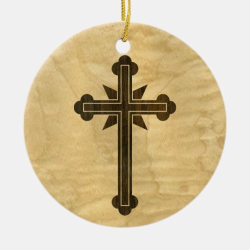 Wooden Santorini Christian Cross Rosewood on Maple