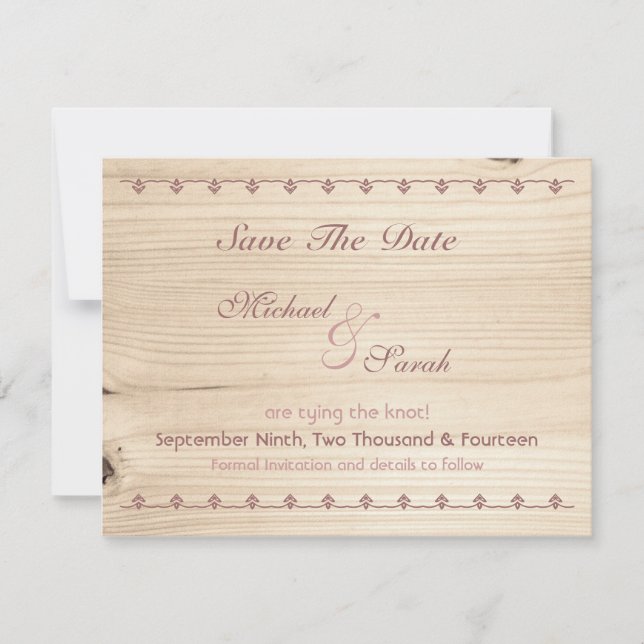 Wooden Save The Date (Front)