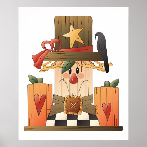 Wooden Scarecrow Poster