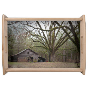 Wooden Serving Tray of a Rural South Georgia Barn