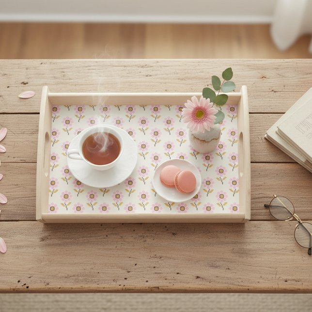 Wooden Serving Tray with Ukrainian Folk Pattern (Creator Uploaded)