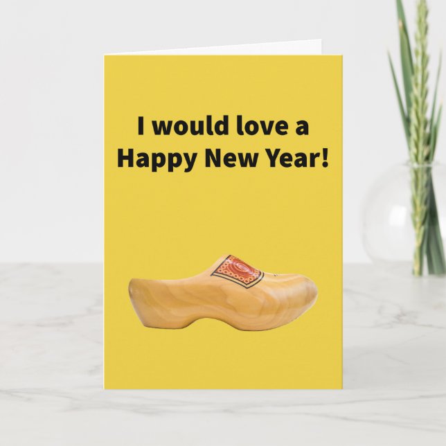 Wooden Shoe - Happy New Year Card (Front)
