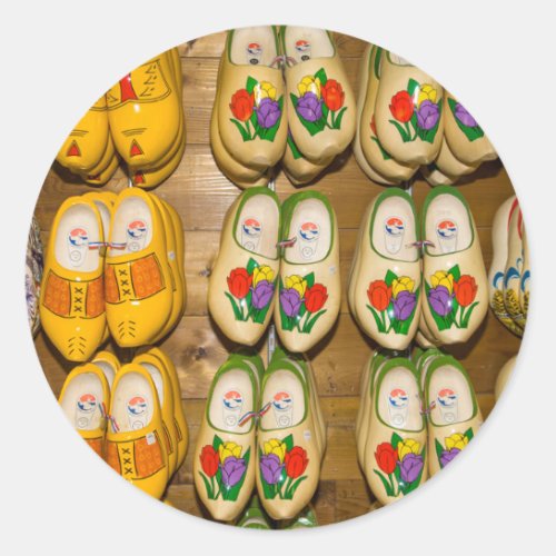 Wooden Shoes Dutch Village Shop Noordhuizen Classic Round Sticker