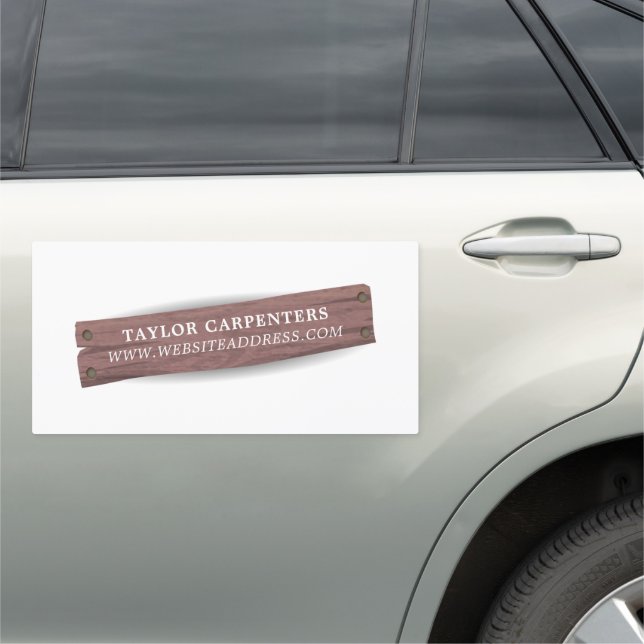 Wooden Sign, Carpentry, Carpenter Car Magnet (In Situ)