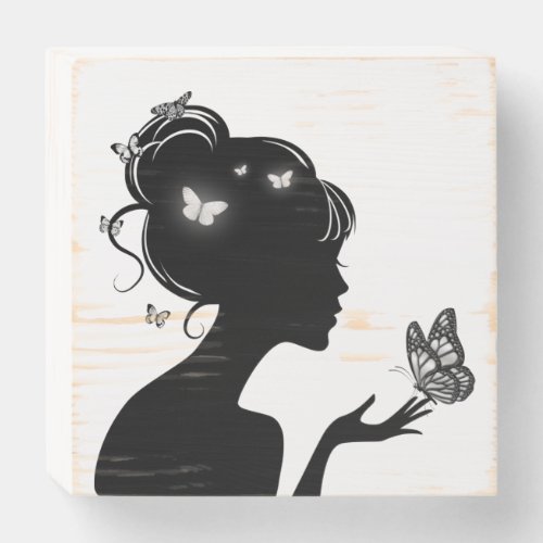 Wooden Sign The White Butterfly Woman