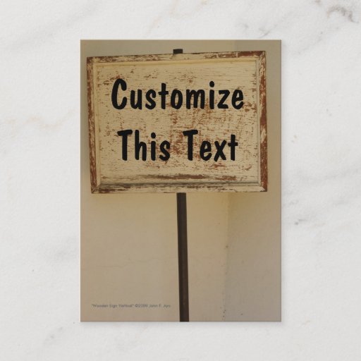 Customizable Wooden Sign Vertical Business Card