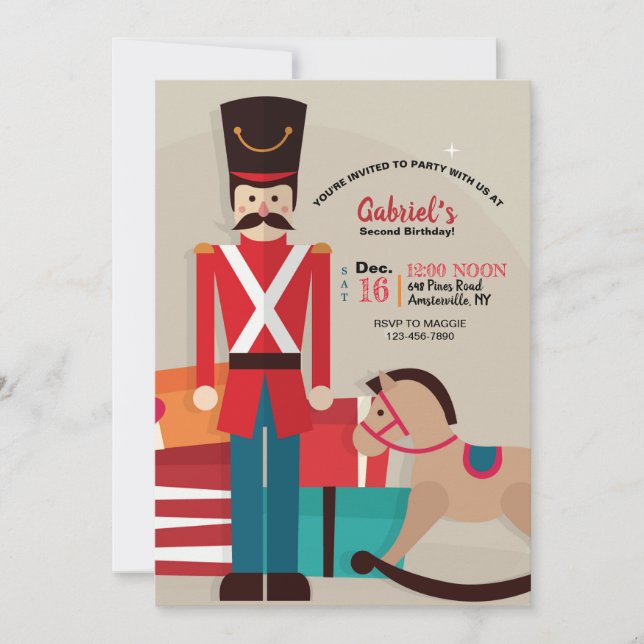 Wooden Soldier Birthday Party Invitation (Front)