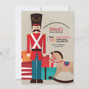 Wooden Soldier Birthday Party Invitation