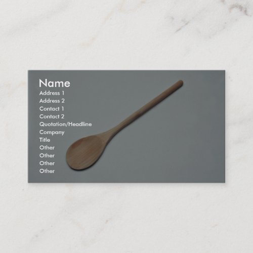 Wooden spoon for kitchen work business card