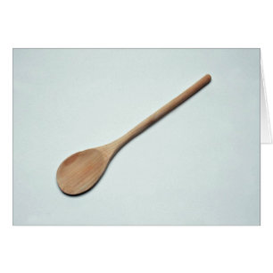 Wooden spoon for kitchen work cards