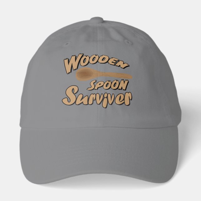 Wooden Spoon Surviver custom text illustration Hat (Front)
