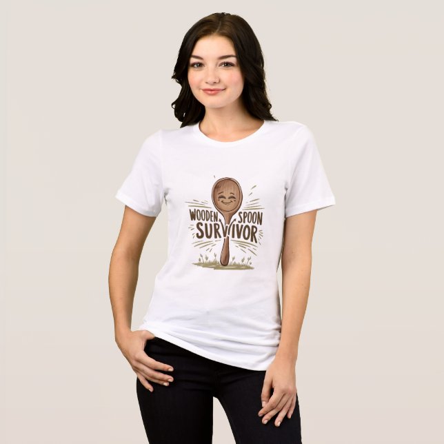 Wooden Spoon Survivor Celebrate Resilience & Humor Tri-Blend Shirt (Front Full)