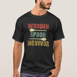 Wooden Spoon Survivor Funny Food Gift Birthday 70s T-Shirt