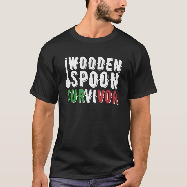 Wooden Spoon Survivor Funny Italian Gifts596 T-Shirt (Front)