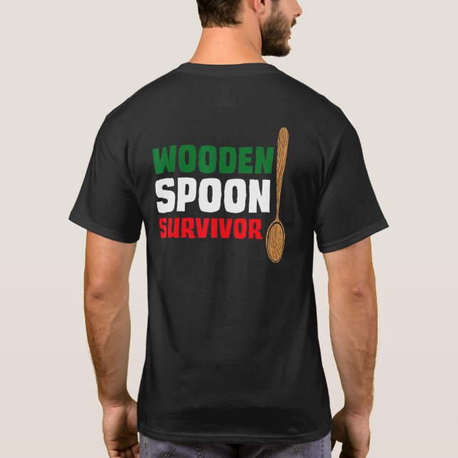 Wooden Spoon Survivor  Italian Flag T-Shirt (Back)