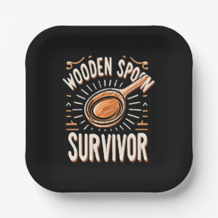 Wooden spoon Survivor Paper Plates