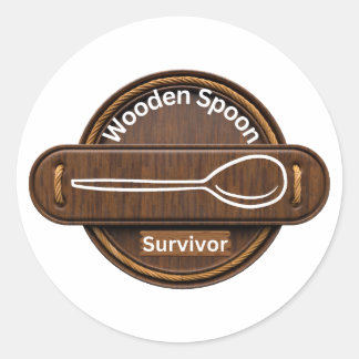 Wooden Spoon Survivor popular Classic Round Sticker