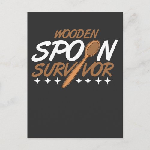 Wooden Spoon Survivor sarcasm joke sarcastic Postcard