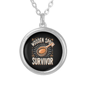Wooden spoon Survivor Silver Plated Necklace