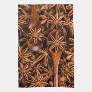Wooden Spoons and Anise Kitchen Towel