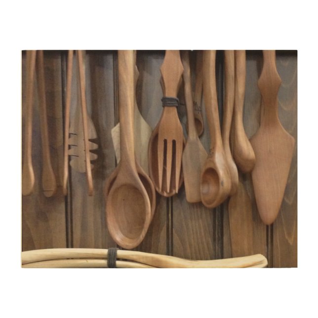 Wooden Spoons Display Wood Wall Art (Front)