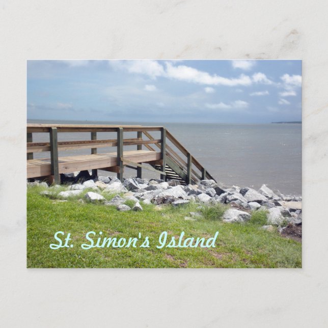 Wooden Staircase Down to Water Postcard (Front)