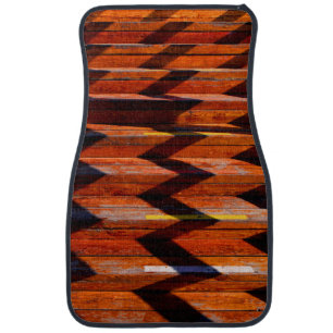 Wooden Stairs and Shadows Car Mat