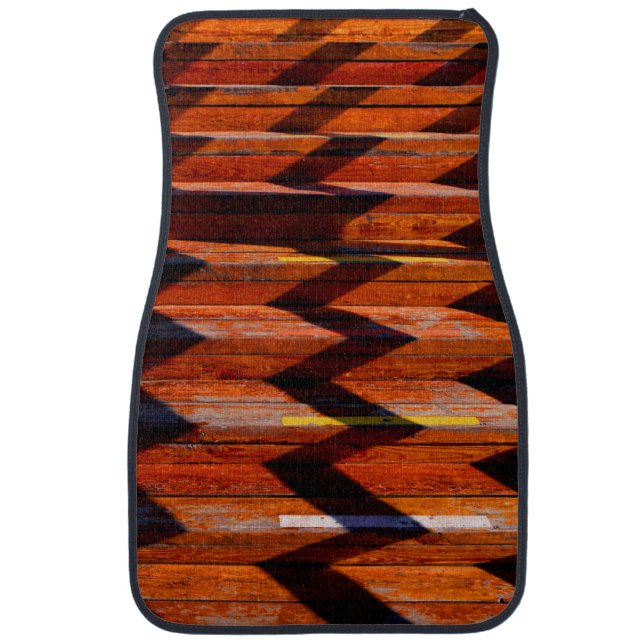 Wooden Stairs and Shadows Car Mat (Front)