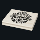 Wooden Stamp - Scandinavian Folk Art Pattern Birds<br><div class="desc">Choice from a range of sizes,  with or without a handle & colored ink pads.</div>